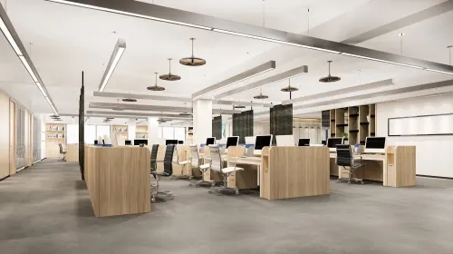 modern, open-plan office space